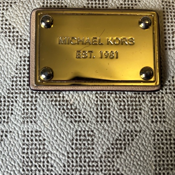 Michael Kors Beige and Gold Logo Wallet - Picture 3 of 6